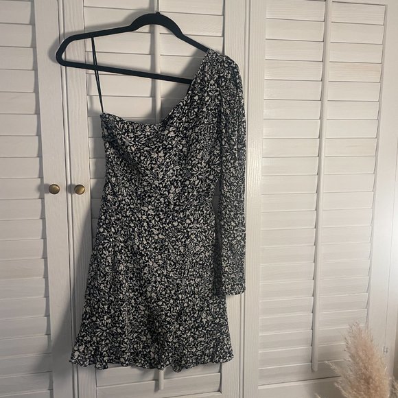 Navy Reformation Sybil One Shoulder Dress - Navy, Size 2 - Picture 2 of 4